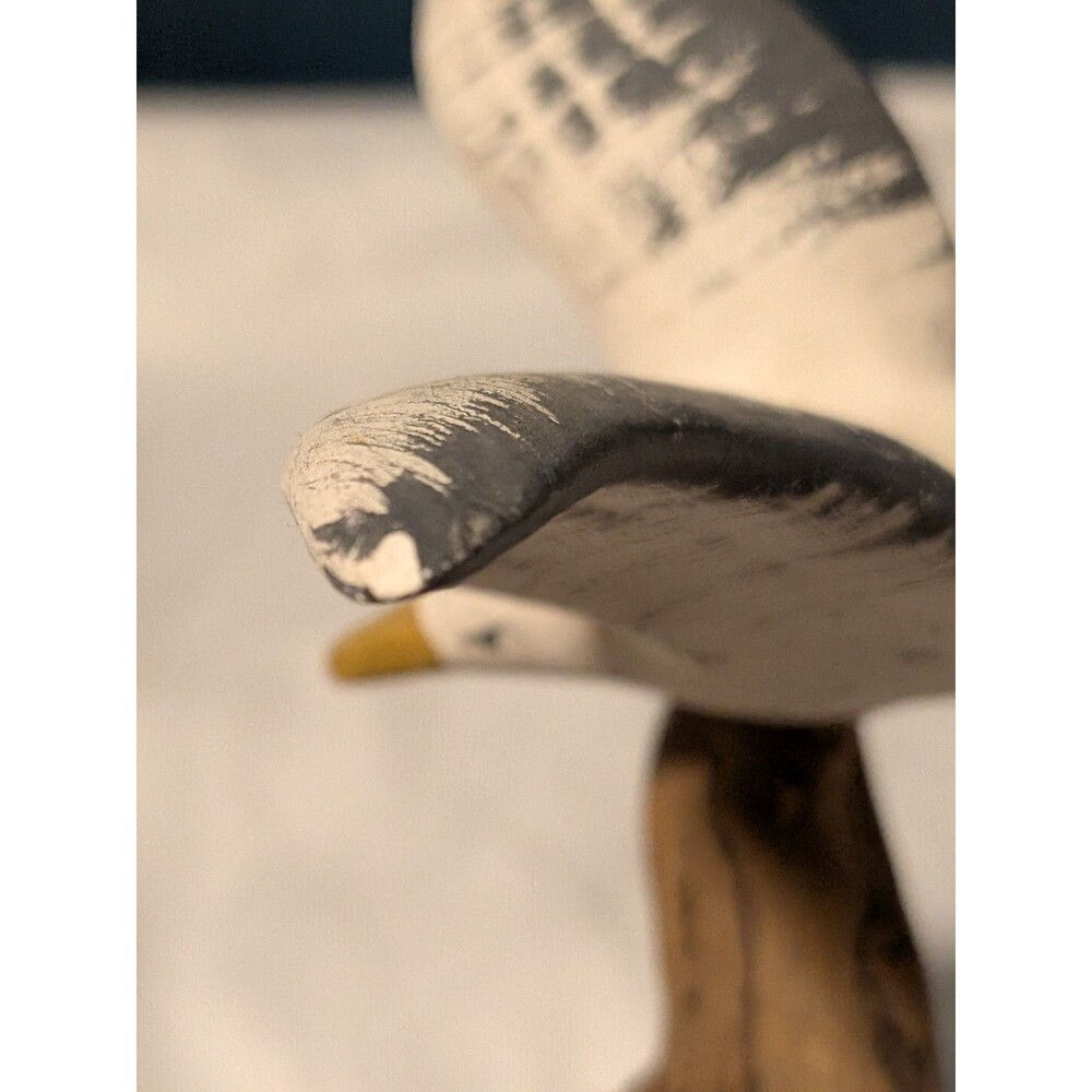 Seagull Driftwood Figurine Nautical Ocean Seaside Birds Beach Theme Home Decor - Picture 4 of 6
